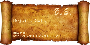 Bojsits Solt névjegykártya